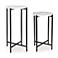 Cinnabar Road Ava Black and White Marble Accent Tables Set of 2