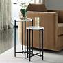 3_Cinnabar Road Ava Black and White Marble Accent Tables Set of 2 more views