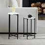 4_Cinnabar Road Ava Black and White Marble Accent Tables Set of 2 more views