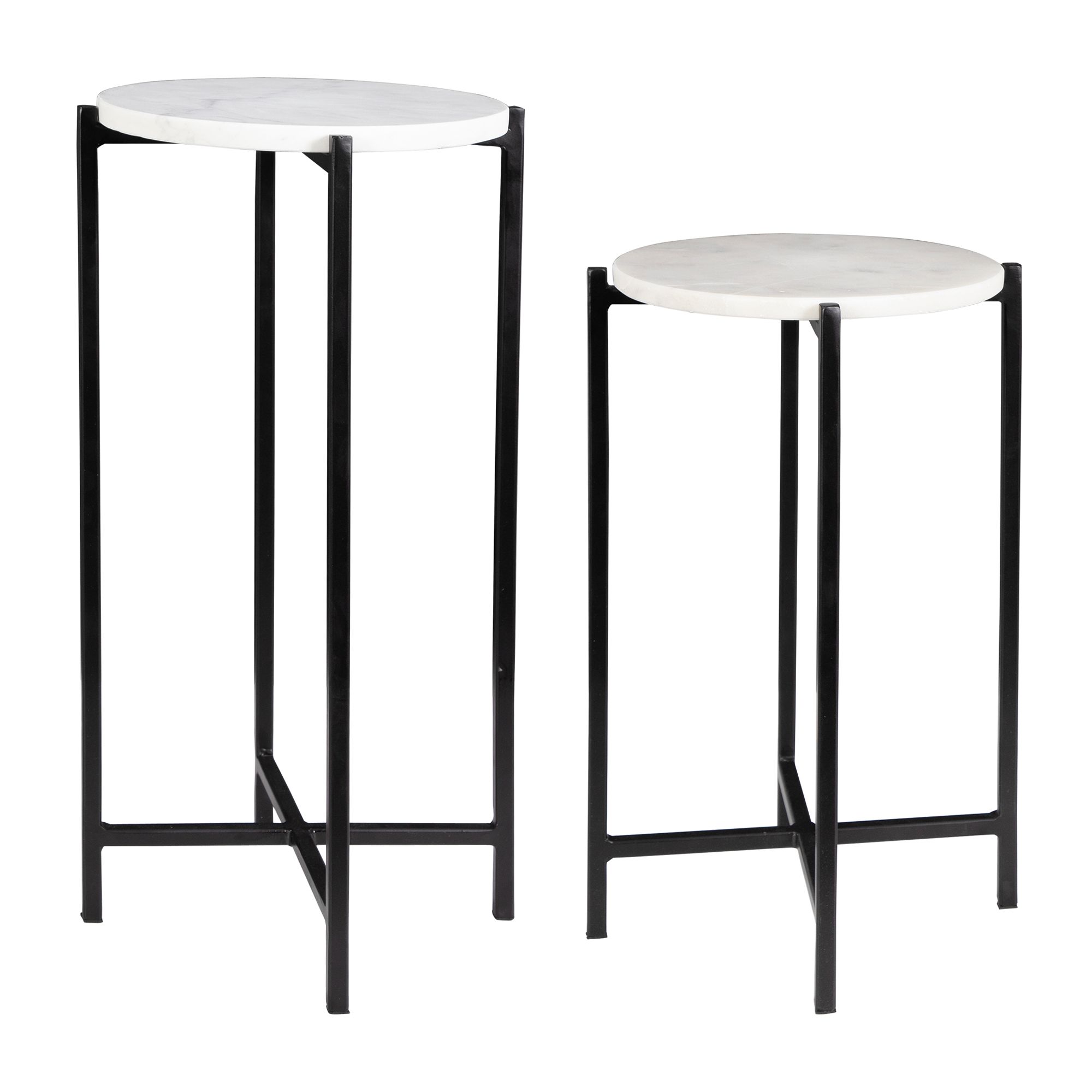 Image 5 Cinnabar Road Ava Black and White Marble Accent Tables Set of 2 more views