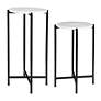 5_Cinnabar Road Ava Black and White Marble Accent Tables Set of 2 more views