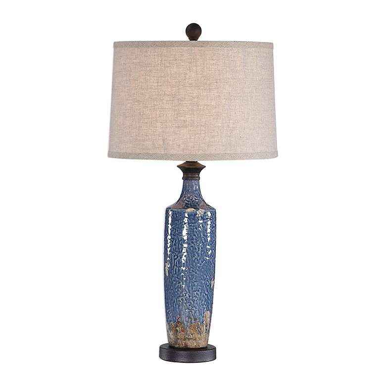 Image 2 Cinnabar Road Azure Skies Blue Ceramic Table Lamp