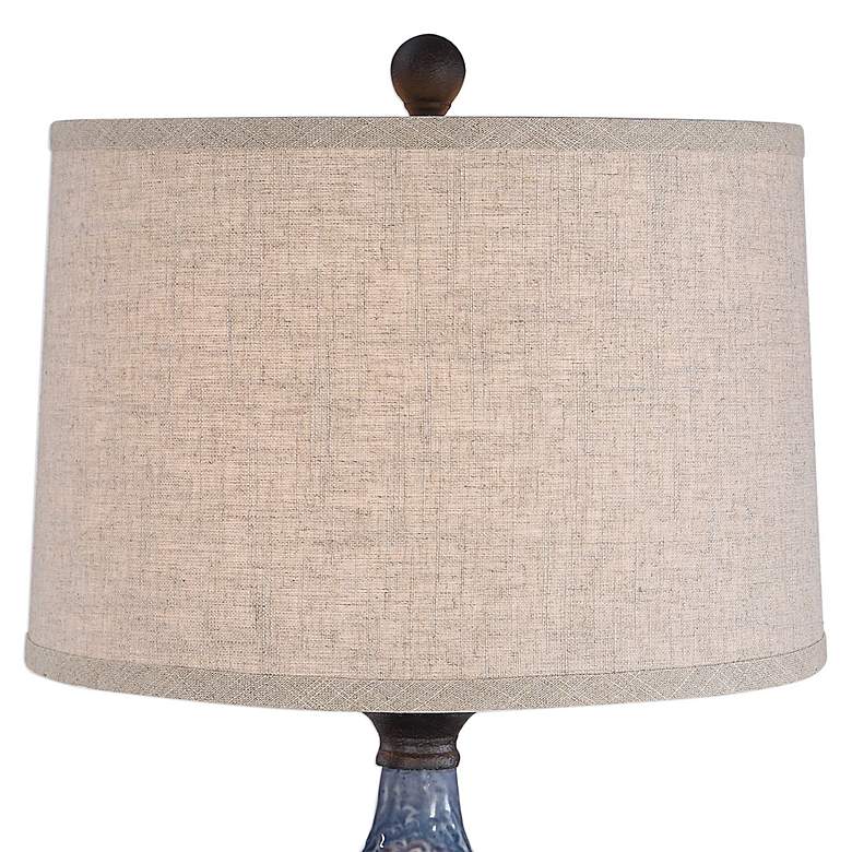 Image 7 Cinnabar Road Azure Skies Blue Ceramic Table Lamp more views