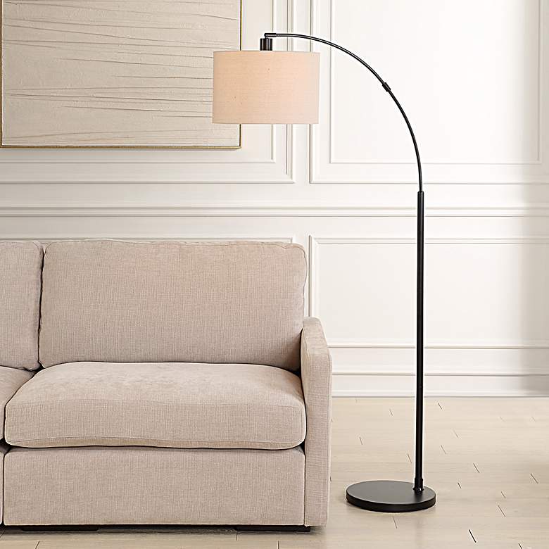 Image 1 Cinnabar Road Bandera 68" High Black Arc Floor Lamp