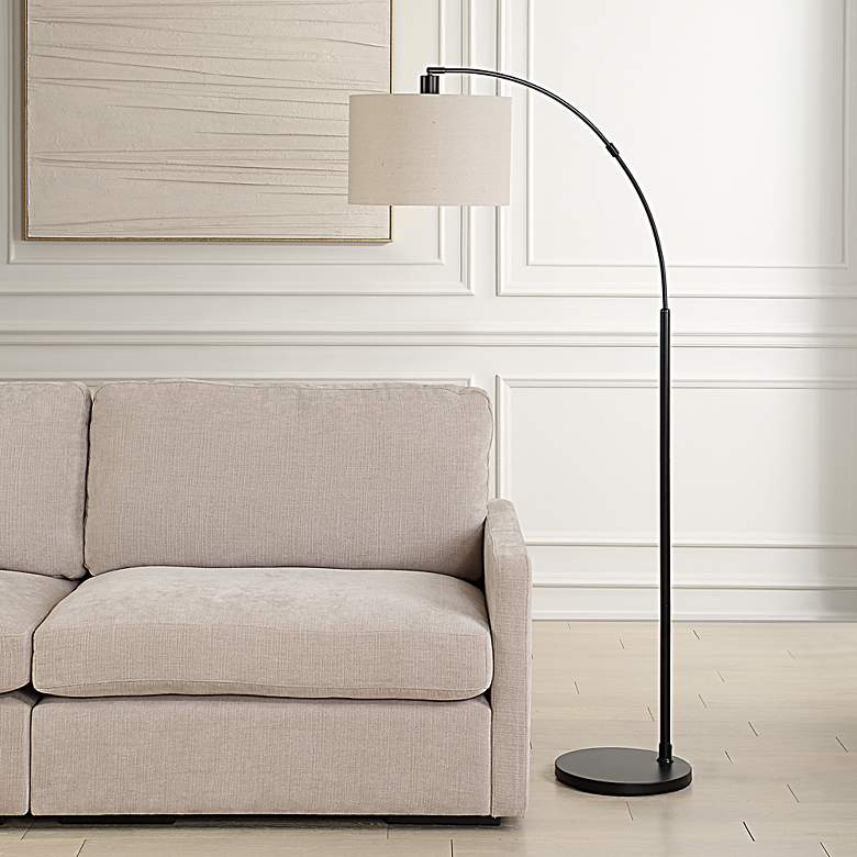 Image 3 Cinnabar Road Bandera 68" High Black Arc Floor Lamp more views