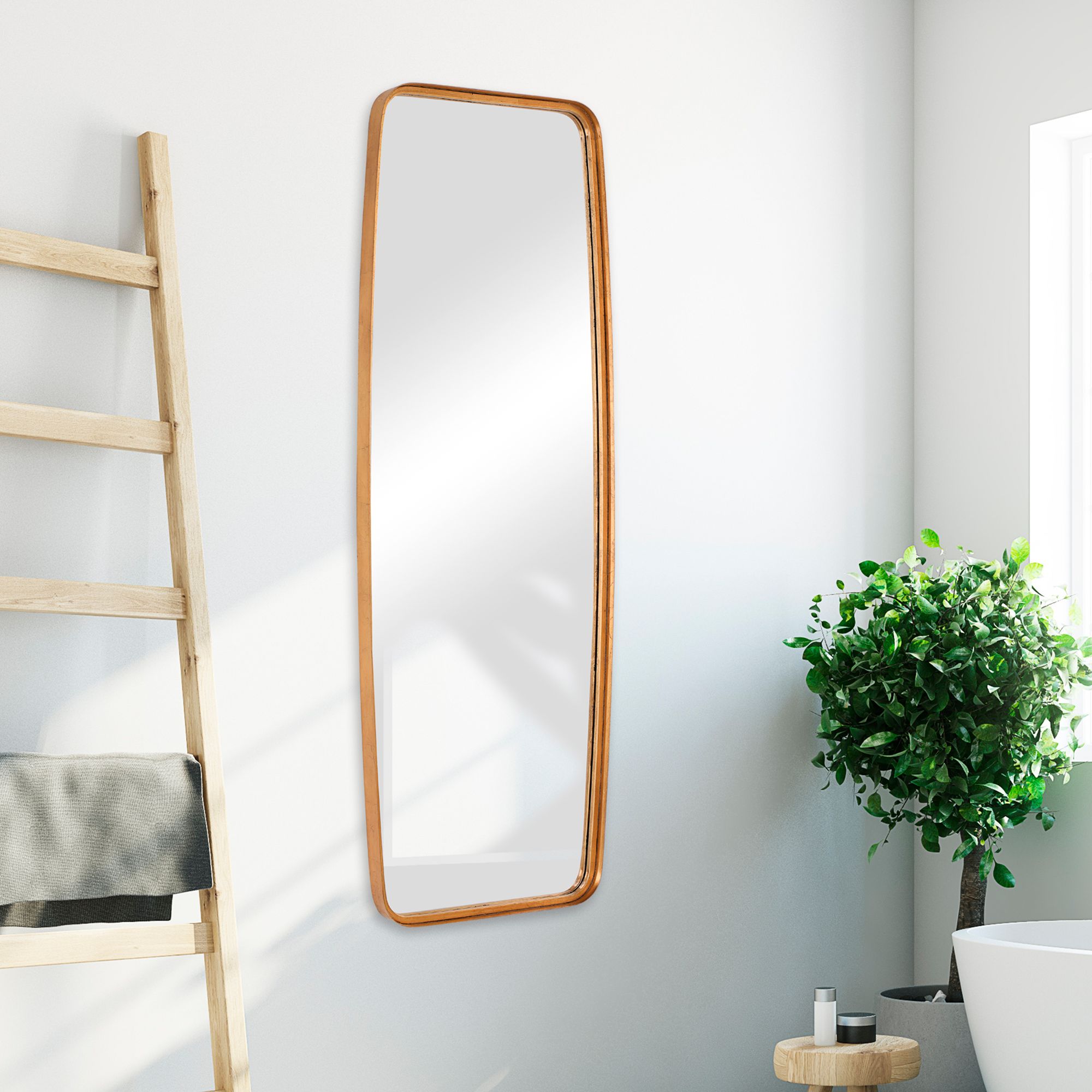 Image 3 Cinnabar Road Bidwell Gold Leaf 21" x 60" Wall/Floor Mirror more views