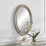 3_Cinnabar Road Byrd Metallic Silver Beaded 21" x 31" Wall Mirror more views