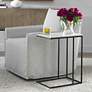 1_Cinnabar Road Calhoun 23"W Black and White Marble Accent Table