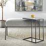3_Cinnabar Road Calhoun 23"W Black and White Marble Accent Table more views