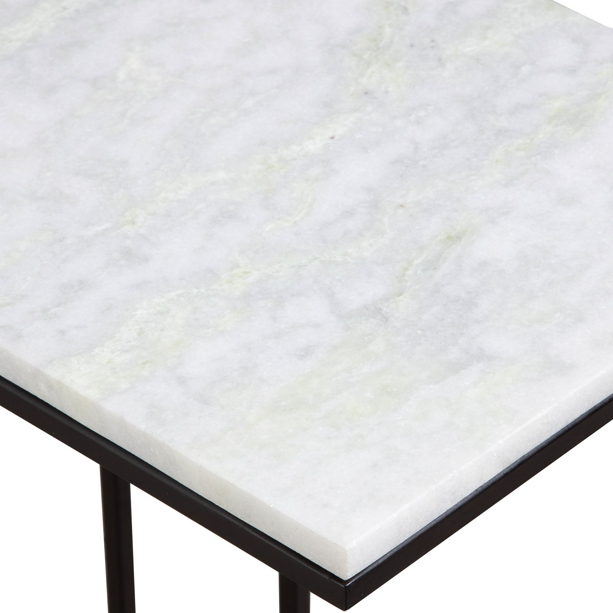 Cinnabar Road Calhoun 23"W Black and White Marble Accent Table