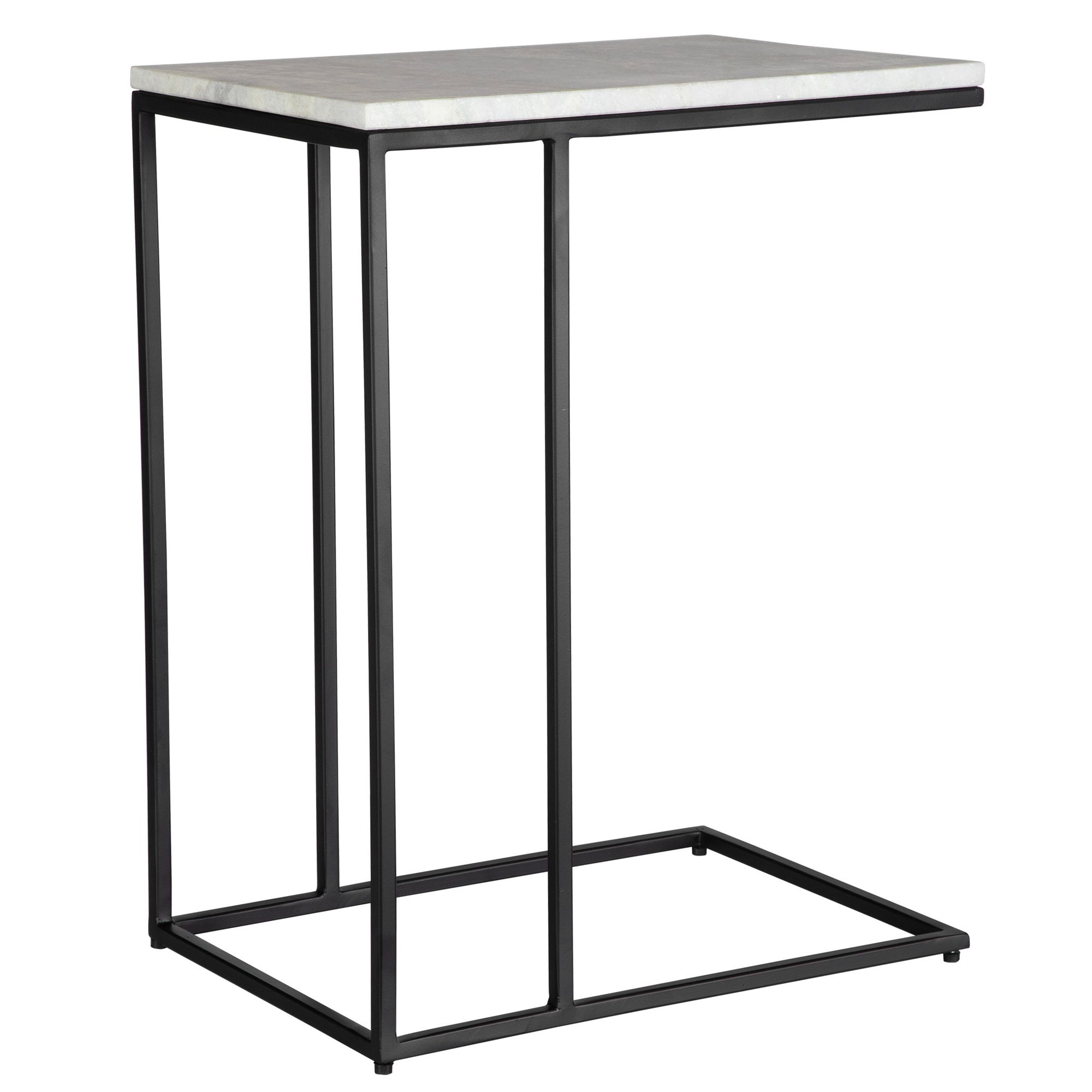 Cinnabar Road Calhoun 23"W Black and White Marble Accent Table