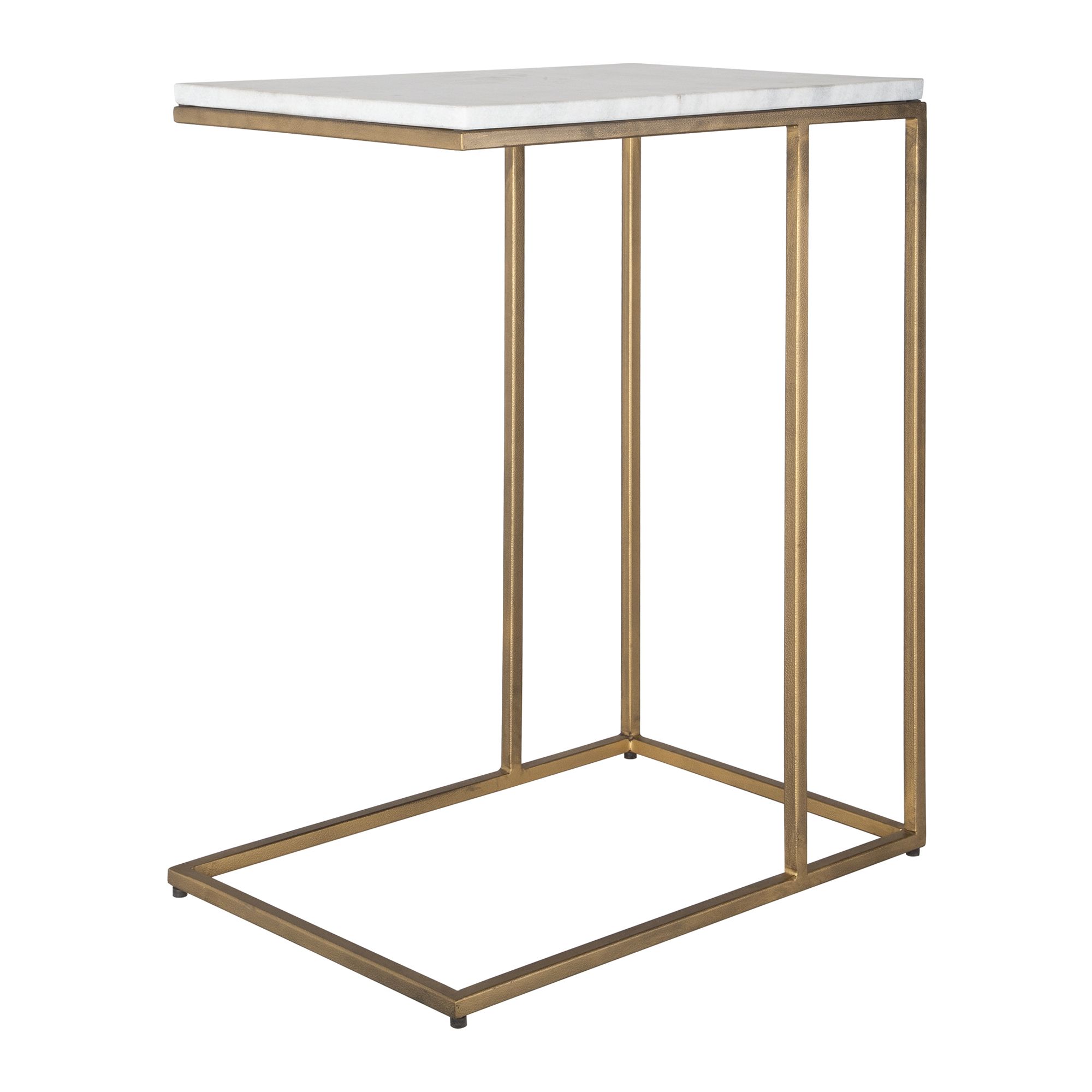 Image 2 Cinnabar Road Calhoun 23"W Brass and White Marble Accent Table