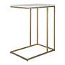 2_Cinnabar Road Calhoun 23"W Brass and White Marble Accent Table