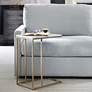 1_Cinnabar Road Calhoun 23"W Brass and White Marble Accent Table