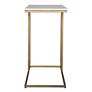 5_Cinnabar Road Calhoun 23"W Brass and White Marble Accent Table more views