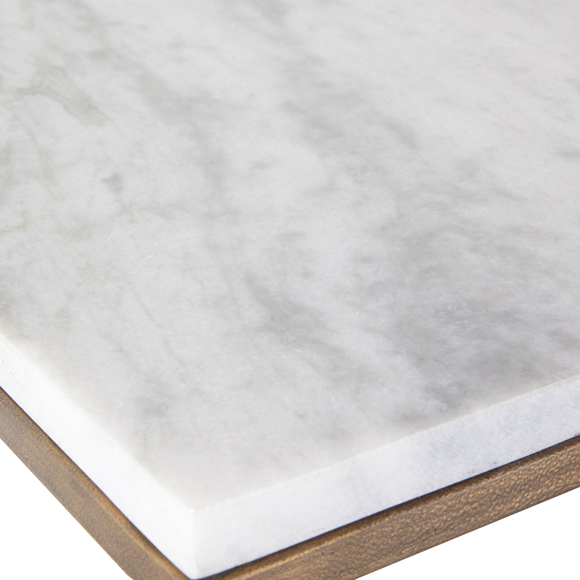Cinnabar Road Calhoun 23"W Brass and White Marble Accent Table