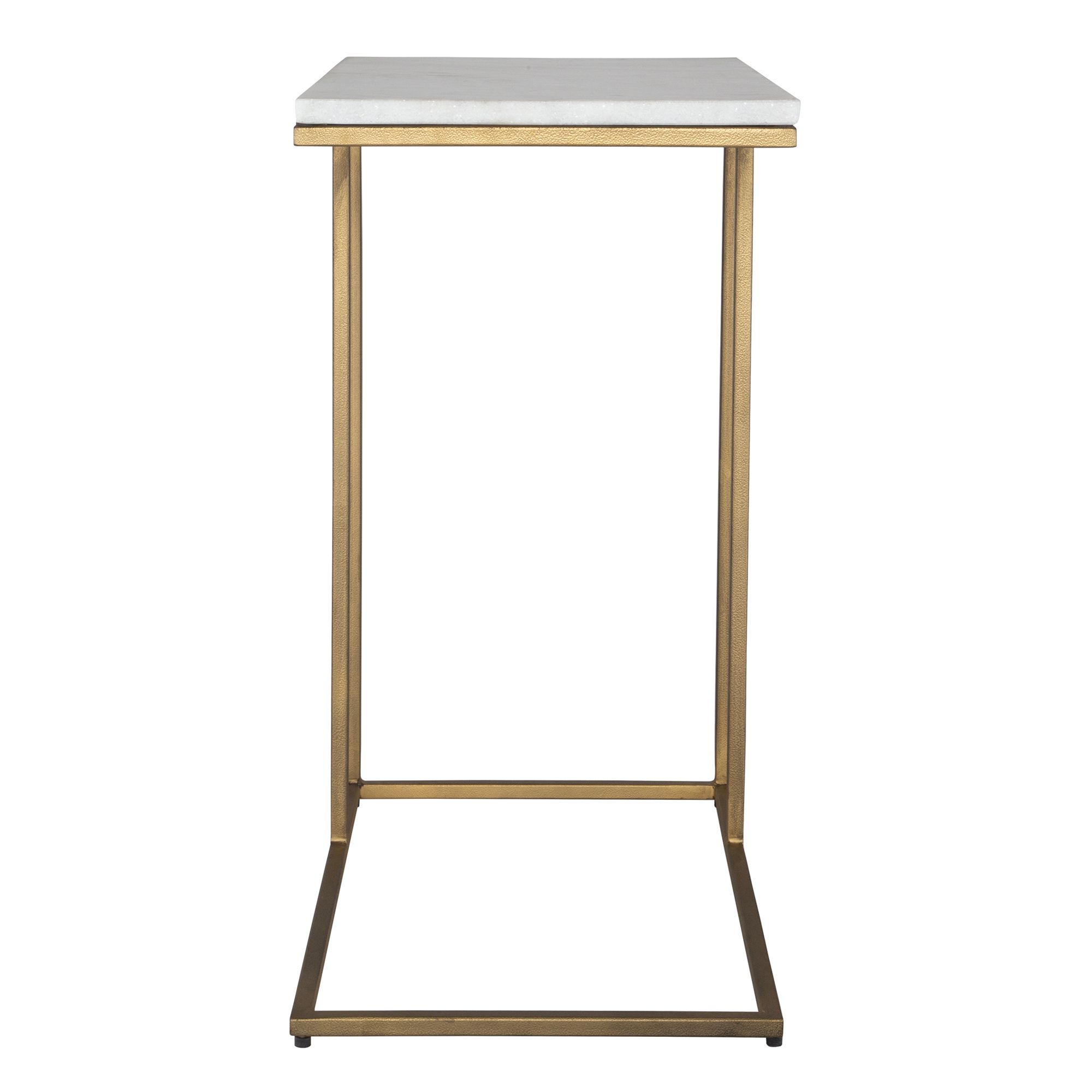 Cinnabar Road Calhoun 23"W Brass and White Marble Accent Table