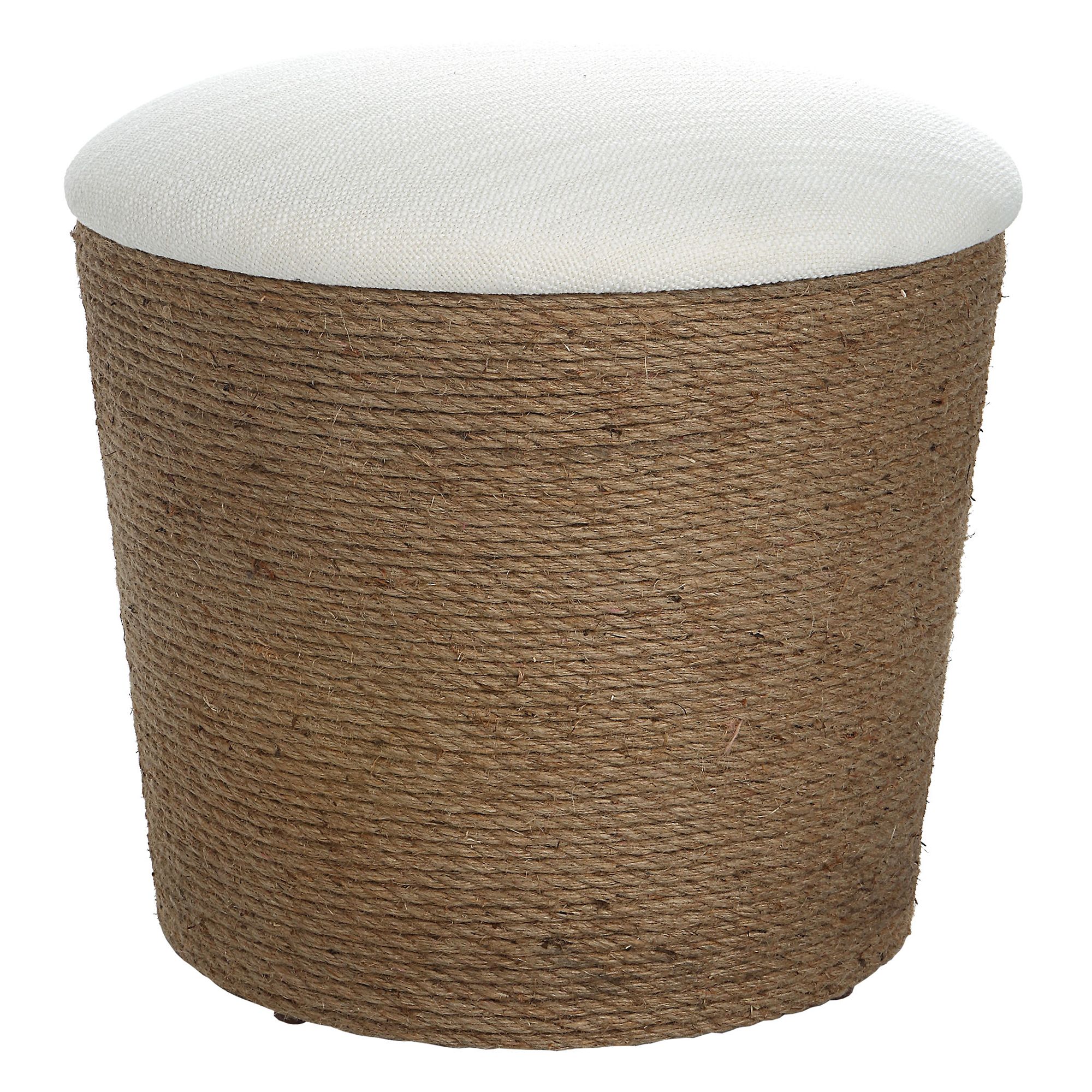Image 2 Cinnabar Road Camden 18 1/4"W Natural Fiber Rope Storage Stool