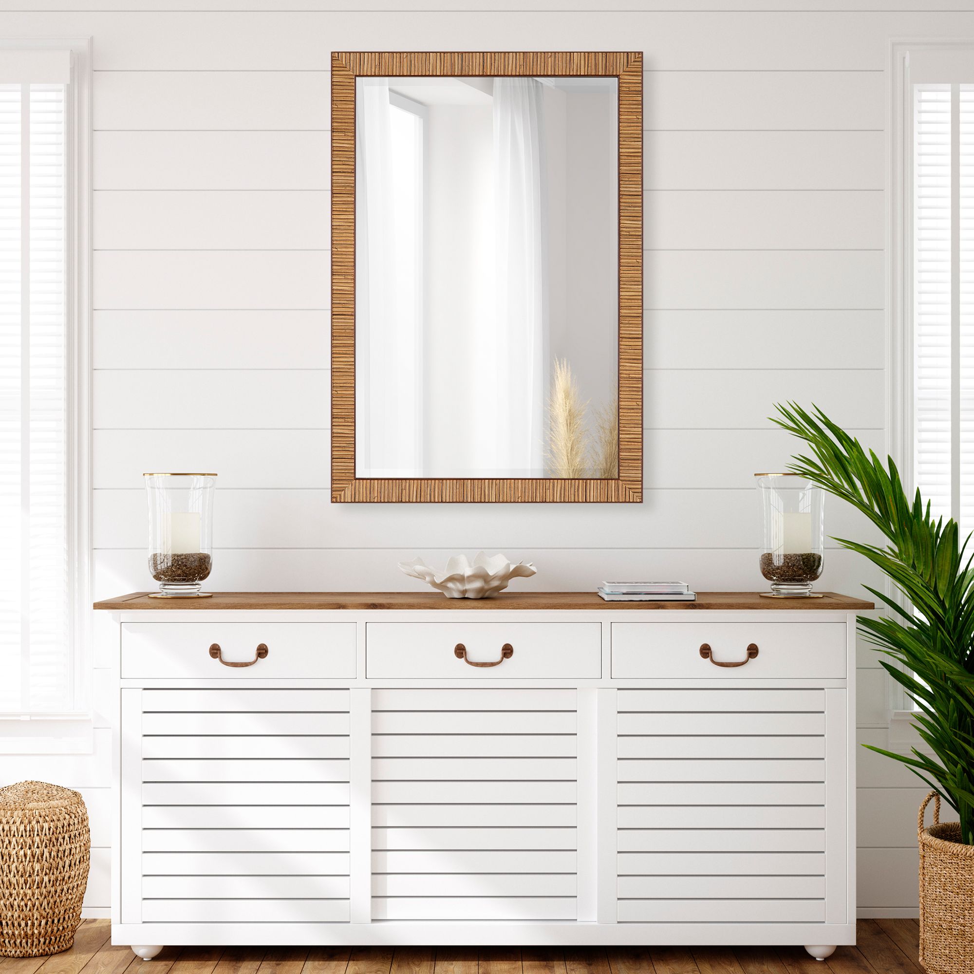 Image 3 Cinnabar Road Ciana Natural Wrapped 22" x 32" Wall Mirror more views