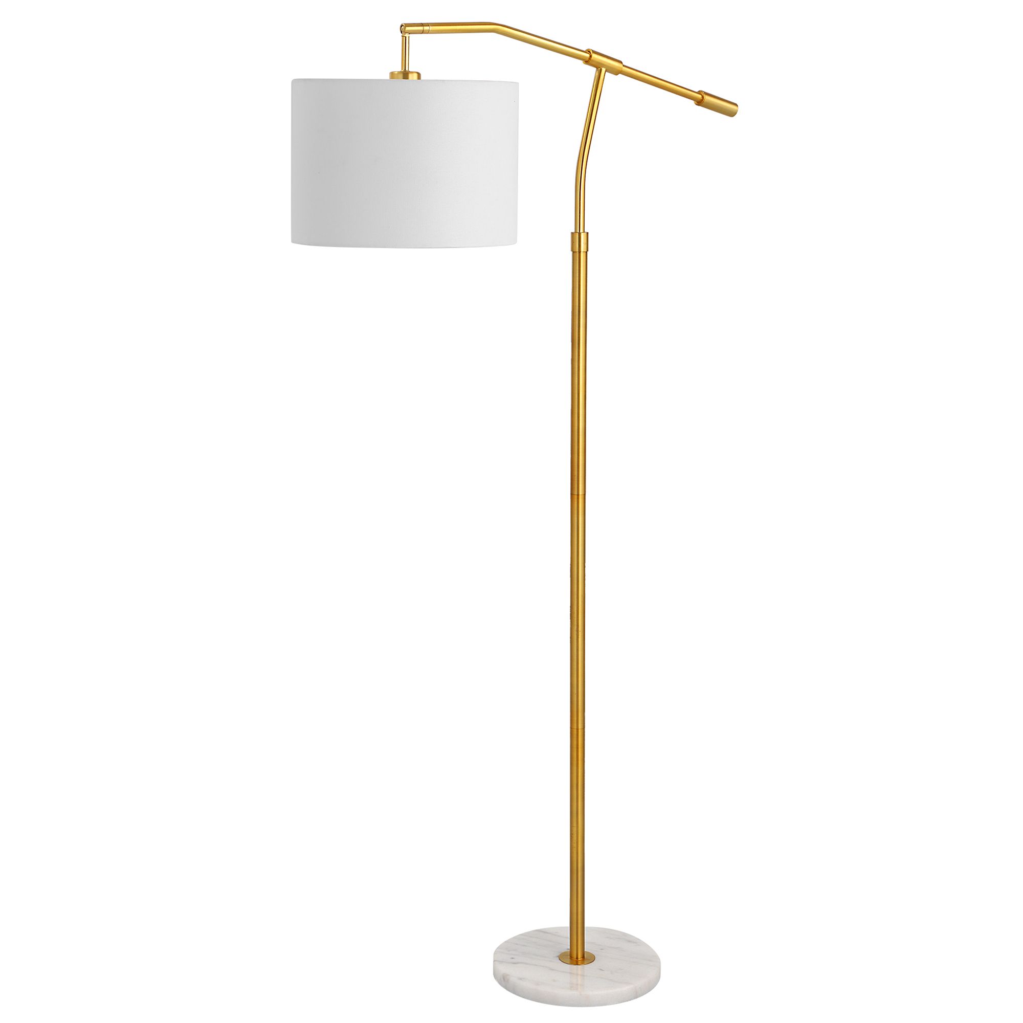 Cinnabar Road Ciri Pivot Shade Gold Metal Floor Lamp