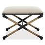 2_Cinnabar Road Clara 24"W Neutral Oatmeal Cotton Fabric Bench