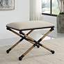 1_Cinnabar Road Clara 24"W Neutral Oatmeal Cotton Fabric Bench