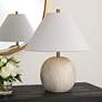 3_Cinnabar Road Cove 17" Faux Stone Ceramic Accent Table Lamp more views