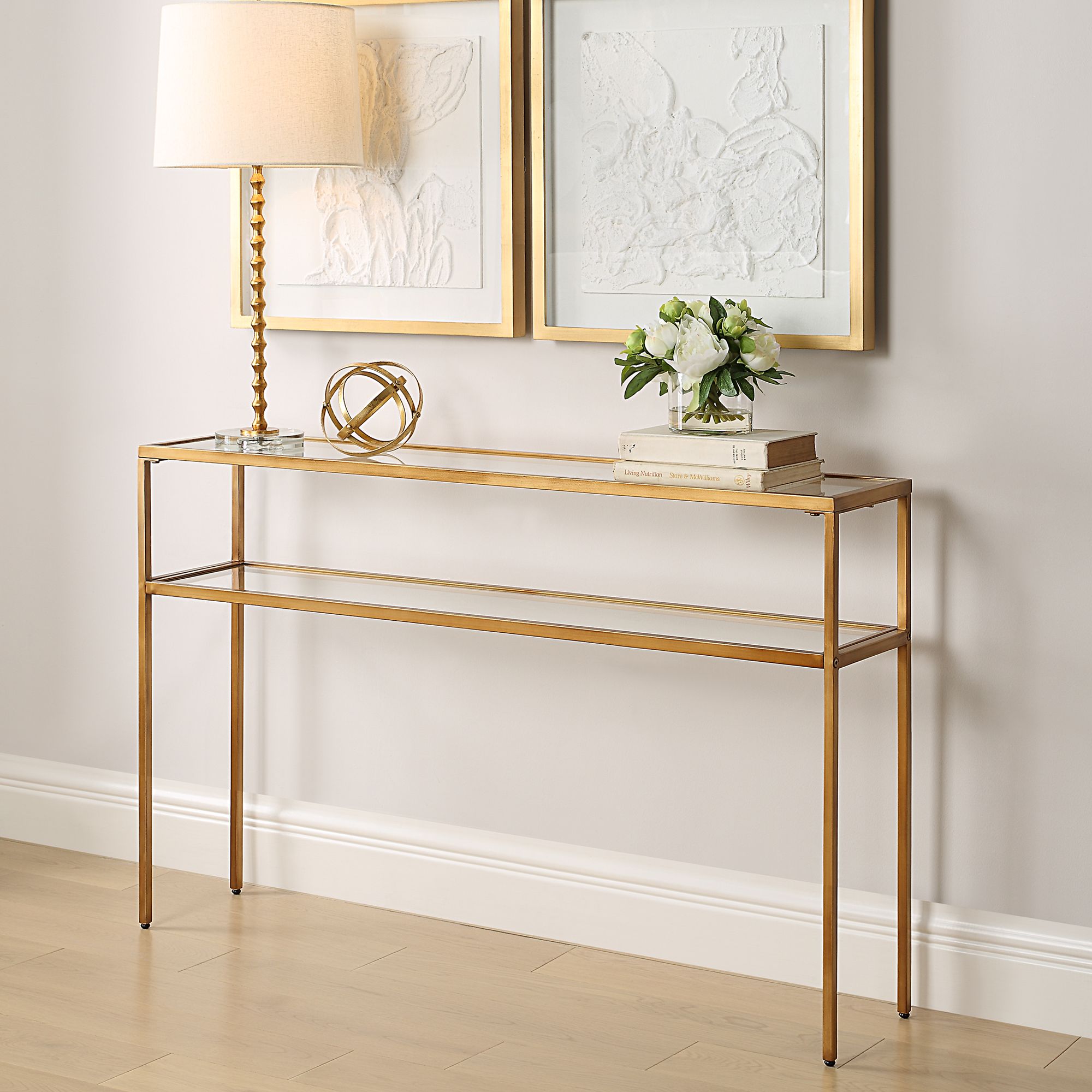 Image 3 Cinnabar Road Crowley 48" Wide Warm Gold Console Table more views