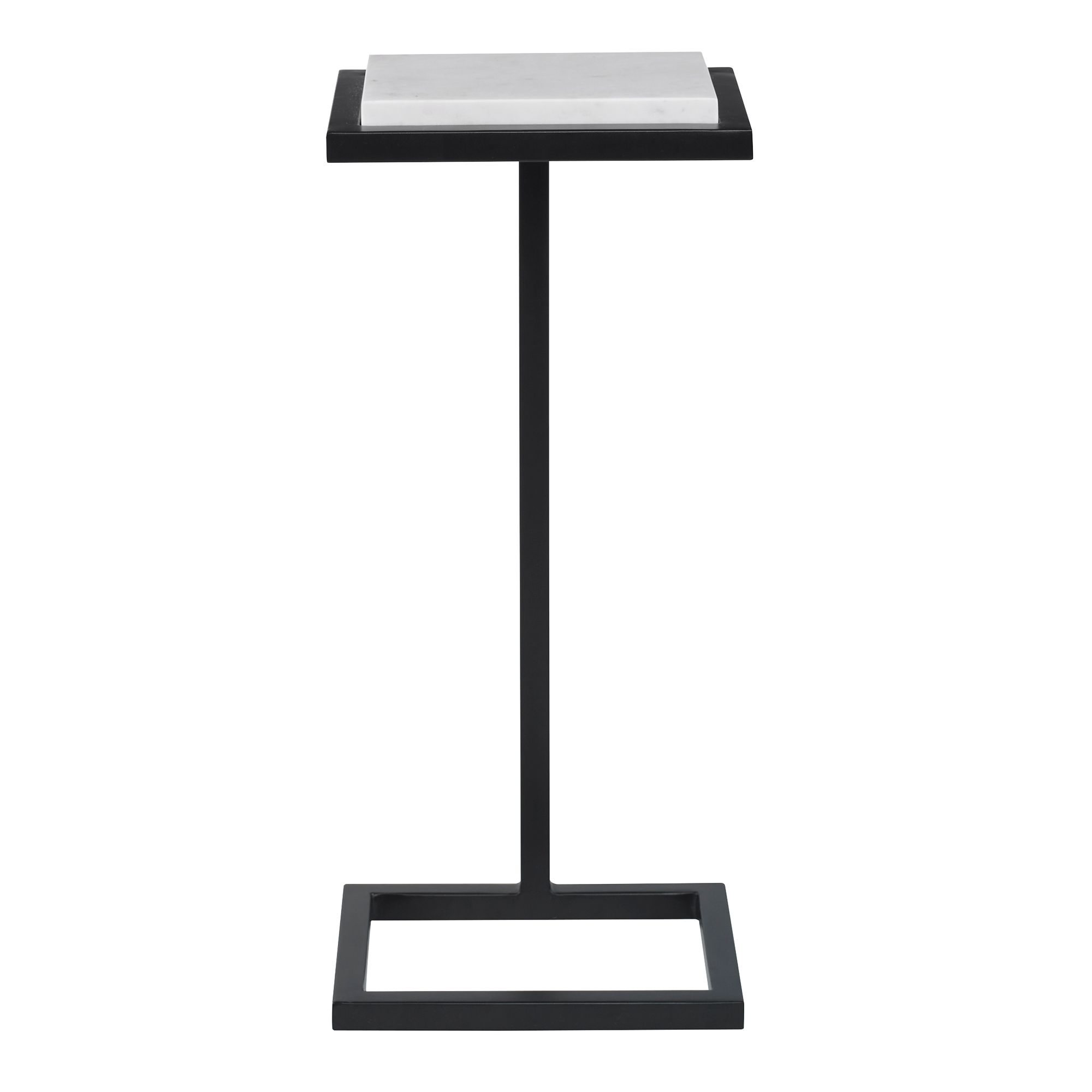 Cinnabar Road Dallas 10"W Black and White Marble Accent Table