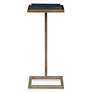 2_Cinnabar Road Dallas 10"W Gold and Black Marble Accent Table