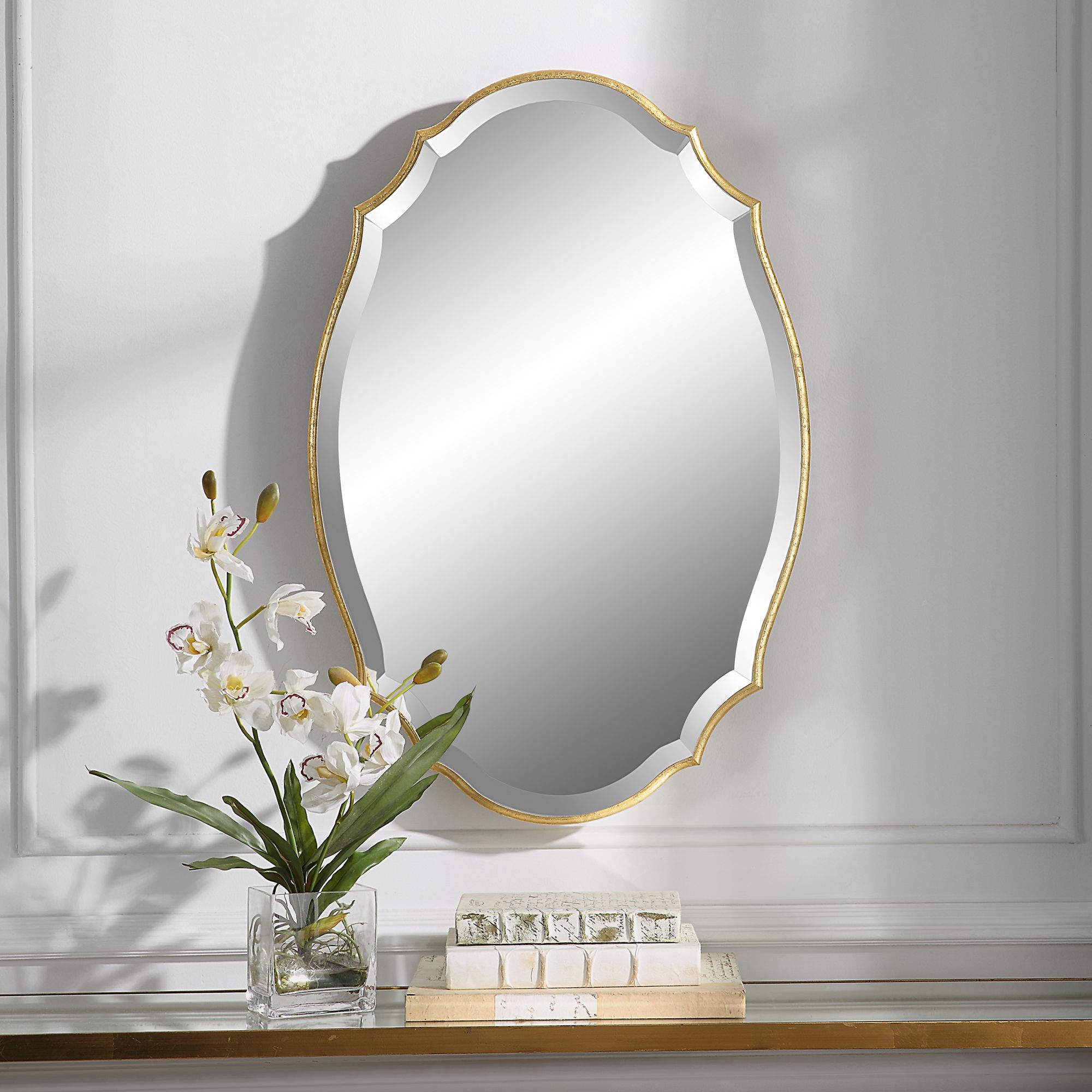 Image 6 Cinnabar Road Davis Metallic Gold Leaf 20" x 30" Wall Mirror more views