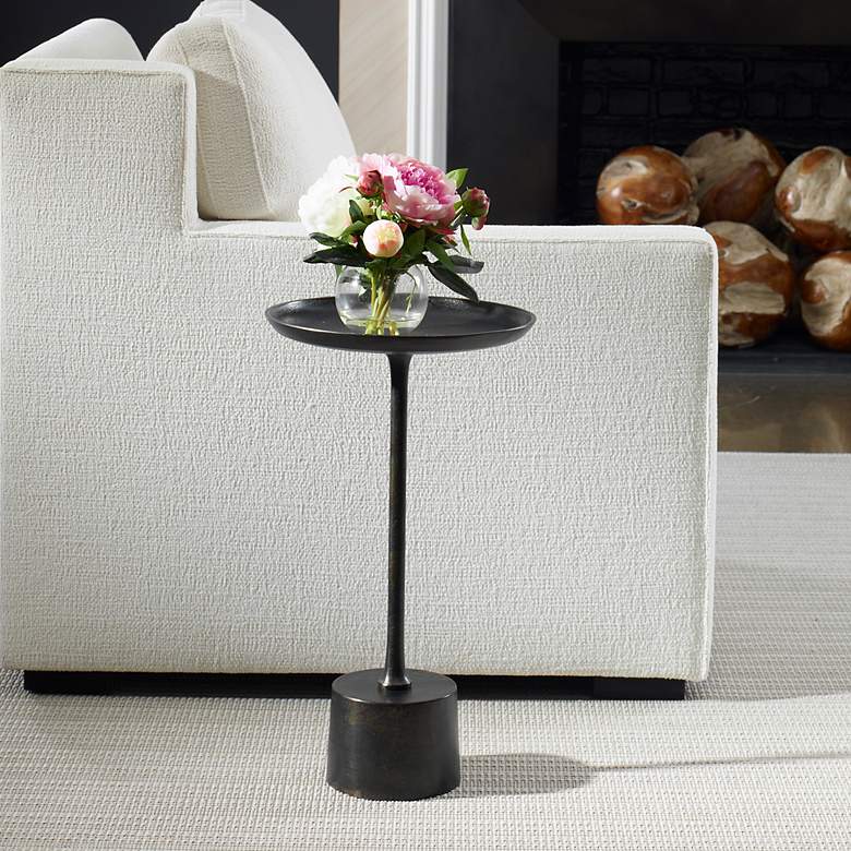 Image 1 Cinnabar Road Desiree 13 1/4"W Oxidized Dark Brown Accent Table