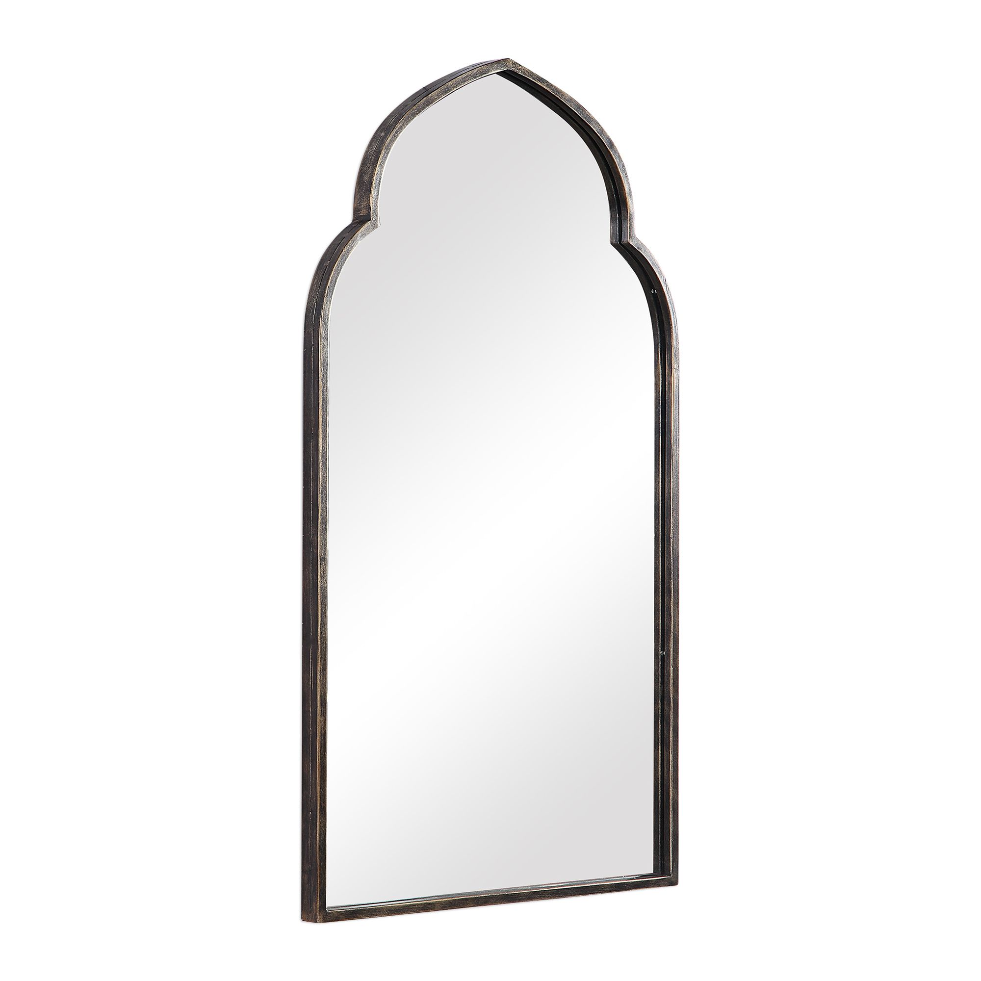 Image 3 Cinnabar Road Dova Dark Bronze 22" x 38" Arch Top Wall Mirror more views