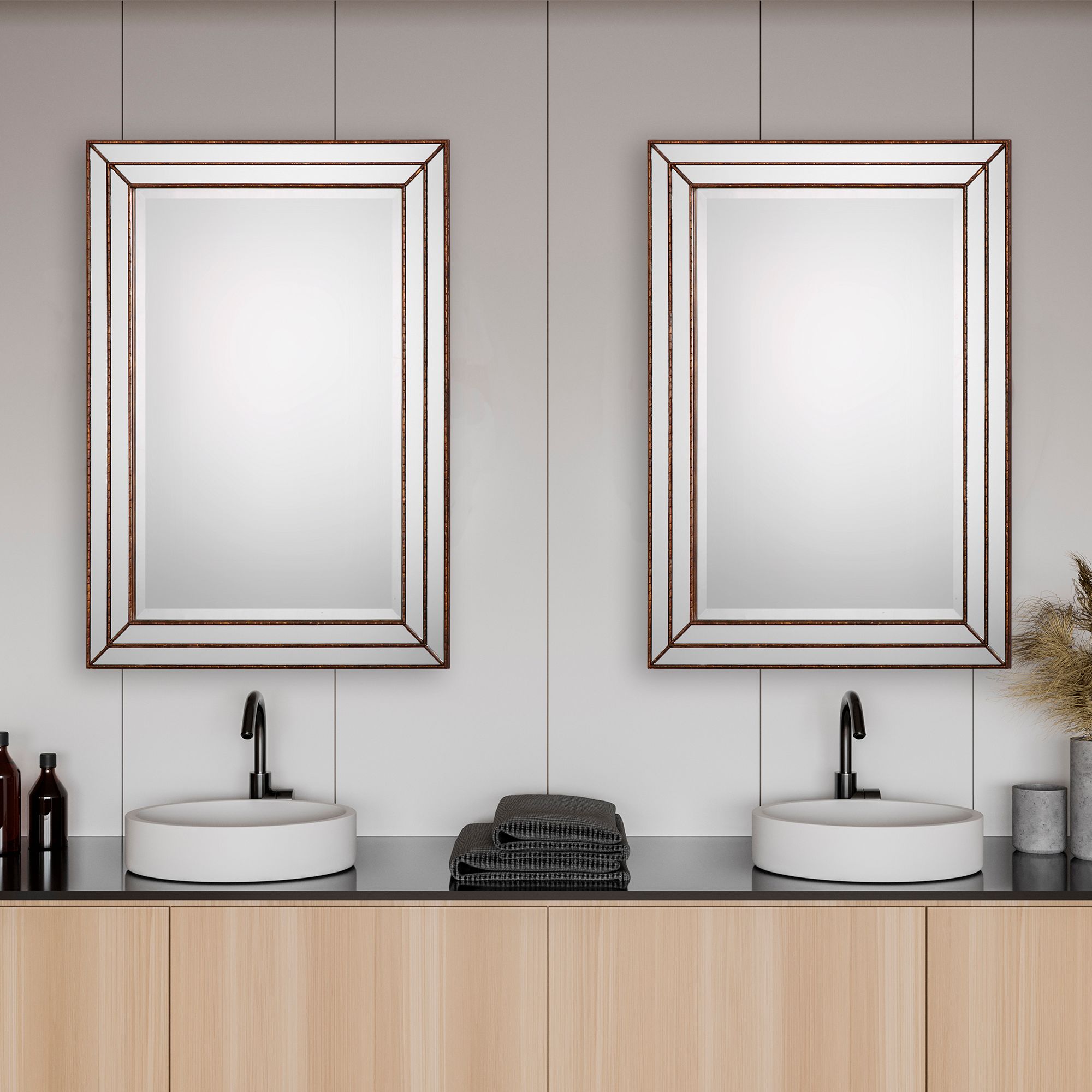 Cinnabar Road Elmhurst Metallic Bronze 24" x 34" Wall Mirror