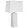 Cinnabar Road Elsa Diamond Knob White Ceramic Table Lamp