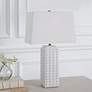 1_Cinnabar Road Elsa Diamond Knob White Ceramic Table Lamp