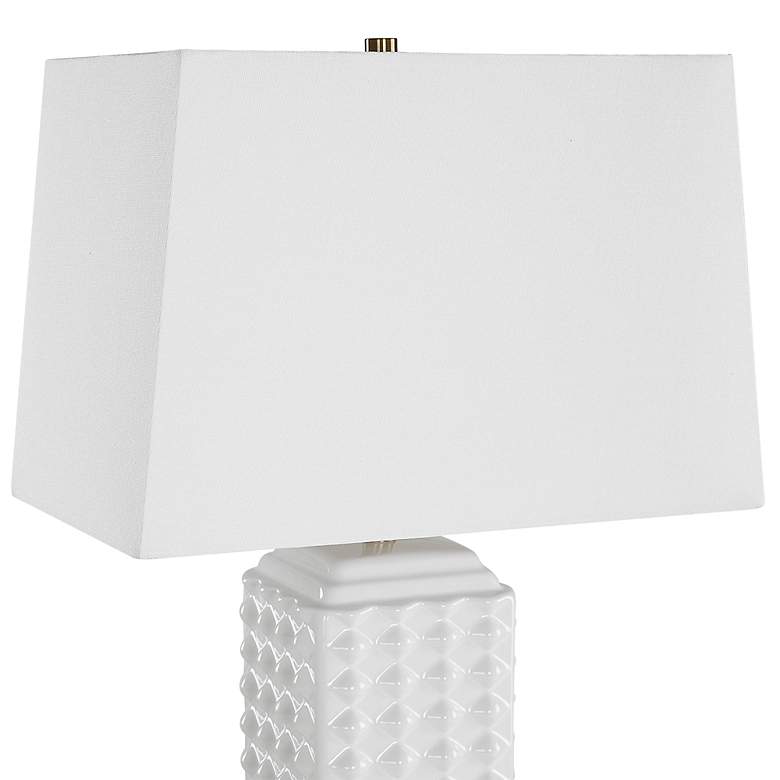 Image 4 Cinnabar Road Elsa Diamond Knob White Ceramic Table Lamp more views