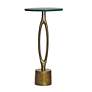 1_Cinnabar Road Ennis 12"W Green Marble and Brass Accent Table