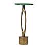 2_Cinnabar Road Ennis 12"W Green Marble and Brass Accent Table more views