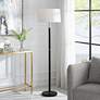 1_Cinnabar Road Evere Black and Gold Metal Floor Lamp