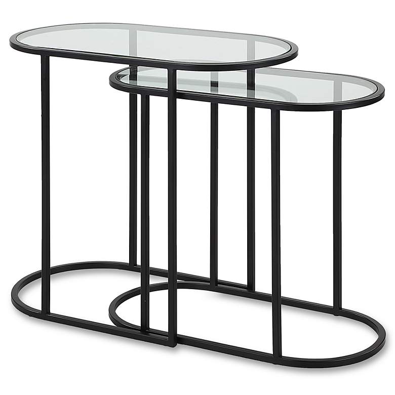 Image 2 Cinnabar Road Evie 24" Wide Black Nesting Tables Set of 2