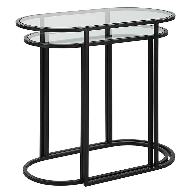 Image 4 Cinnabar Road Evie 24" Wide Black Nesting Tables Set of 2 more views
