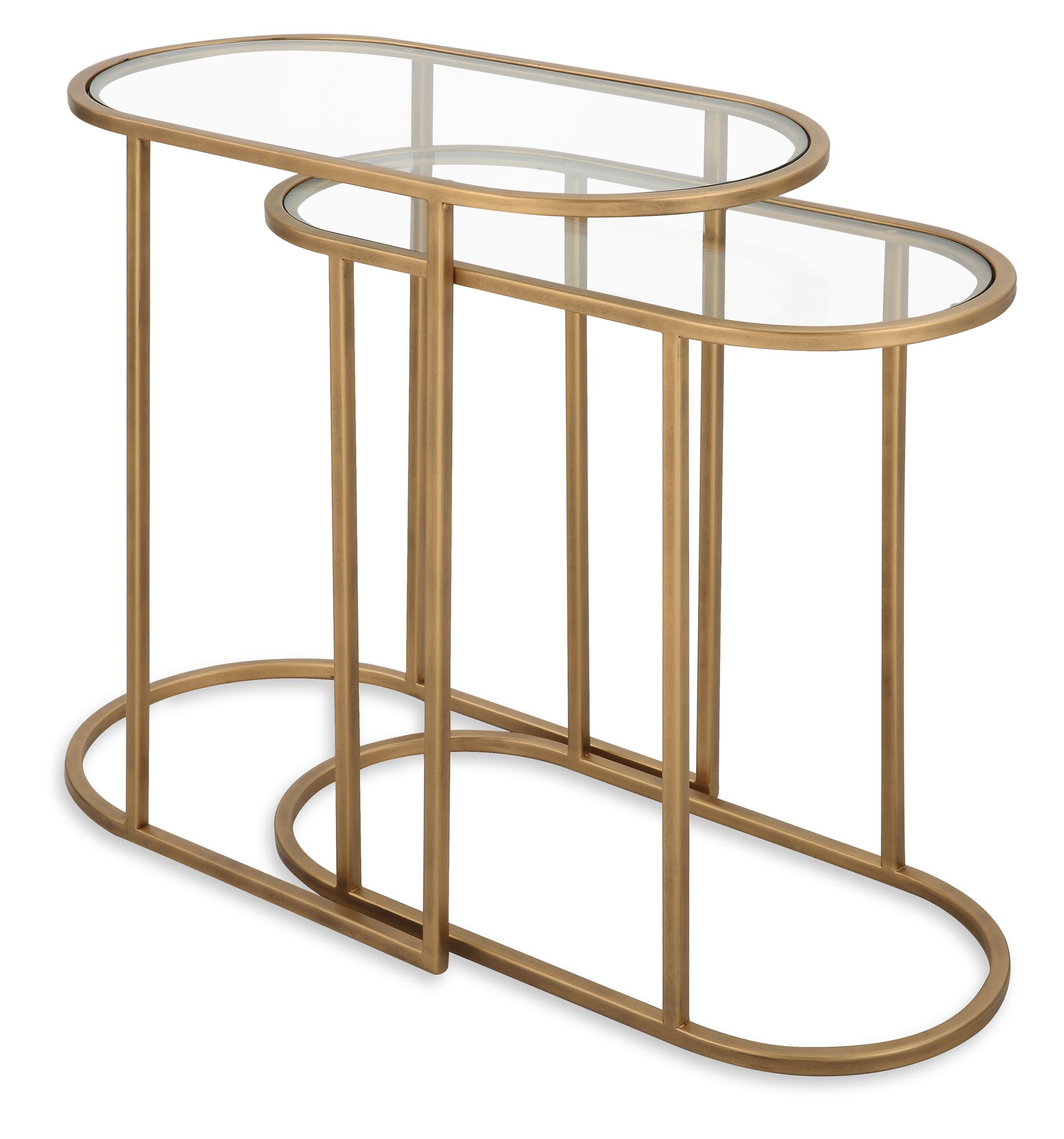 Image 2 Cinnabar Road Evie 24" Wide Brass Nesting Tables Set of 2