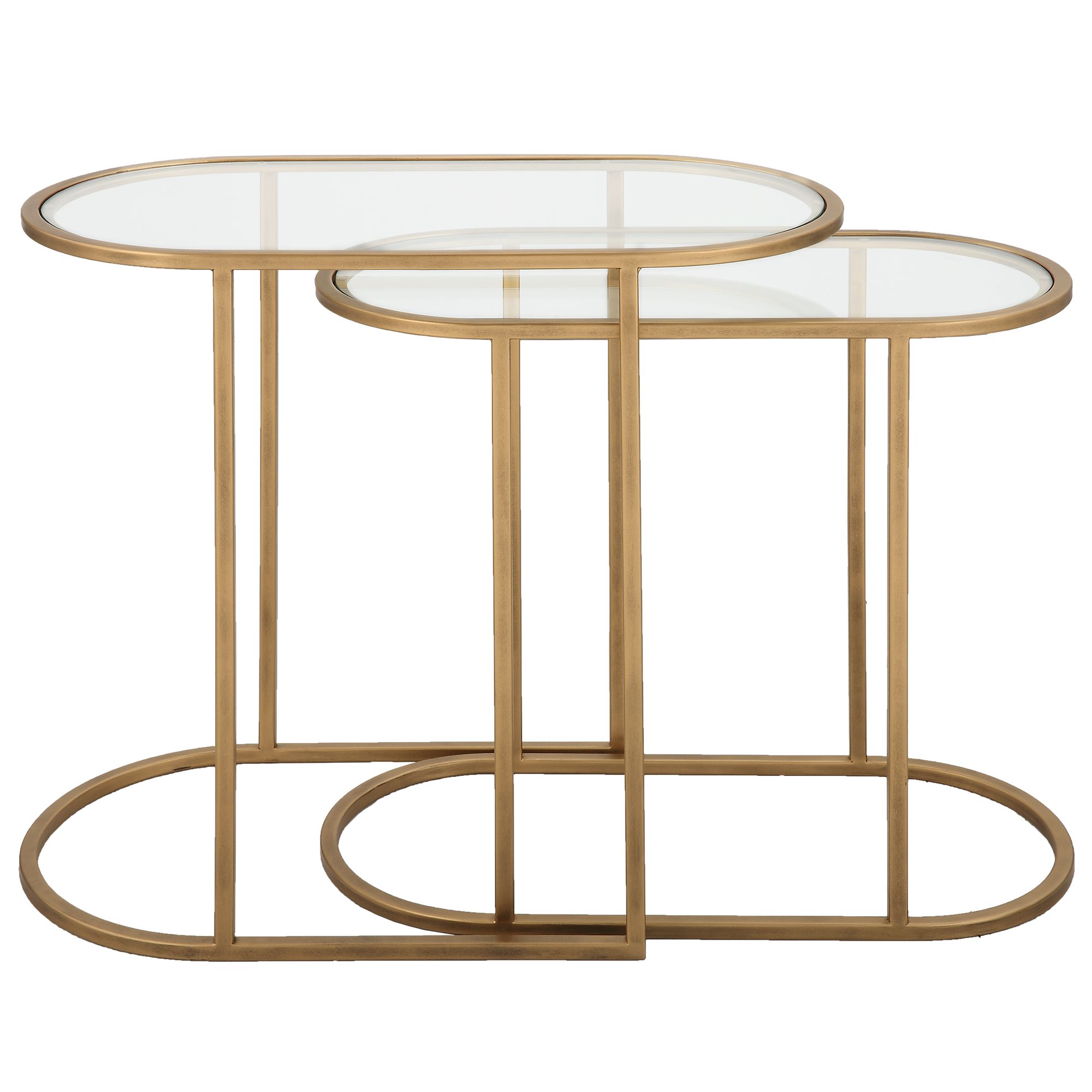 Image 7 Cinnabar Road Evie 24" Wide Brass Nesting Tables Set of 2 more views