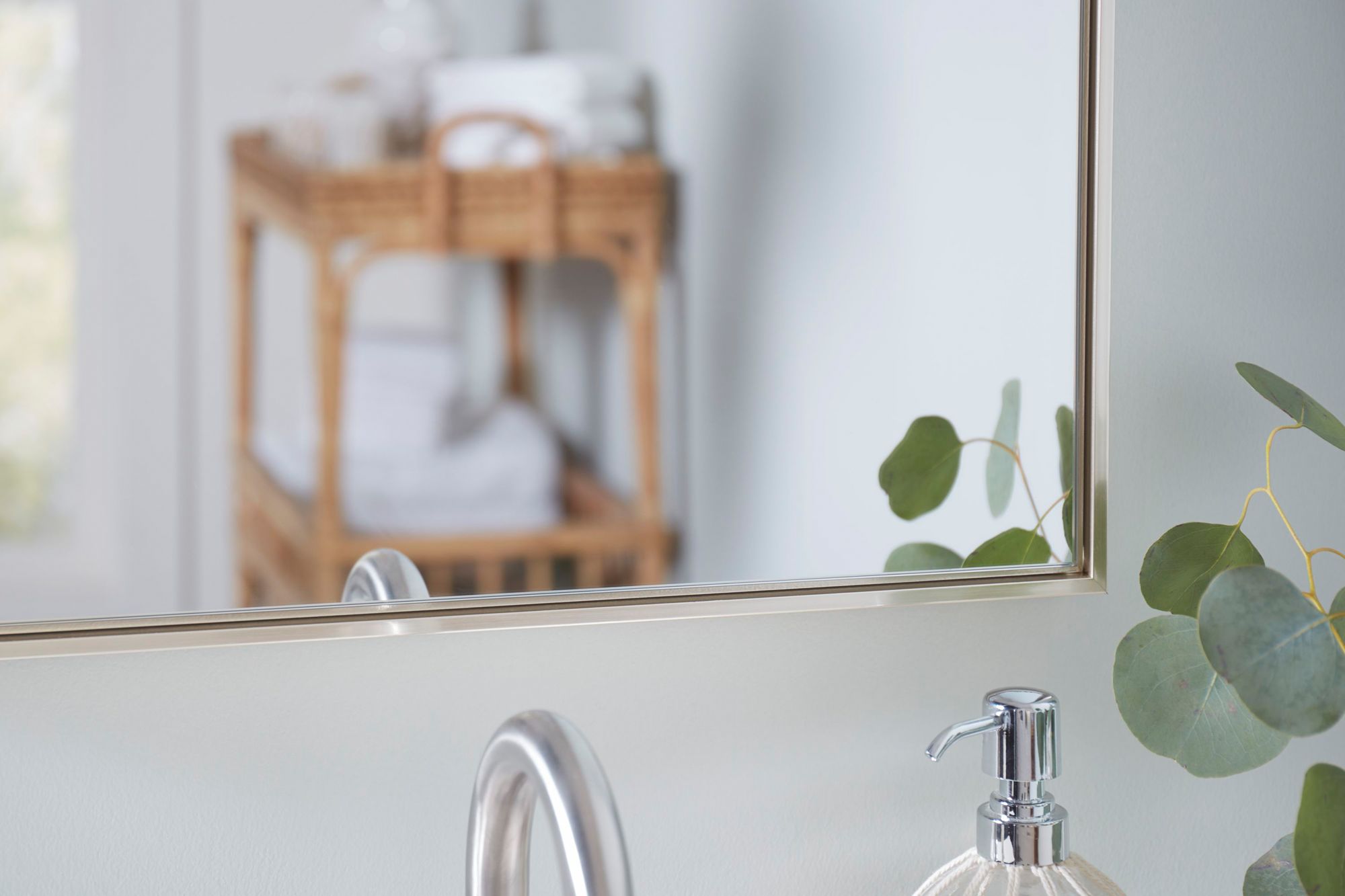 Image 3 Cinnabar Road Fiora Warm Silver 20" x 30" Floating Wall Mirror more views