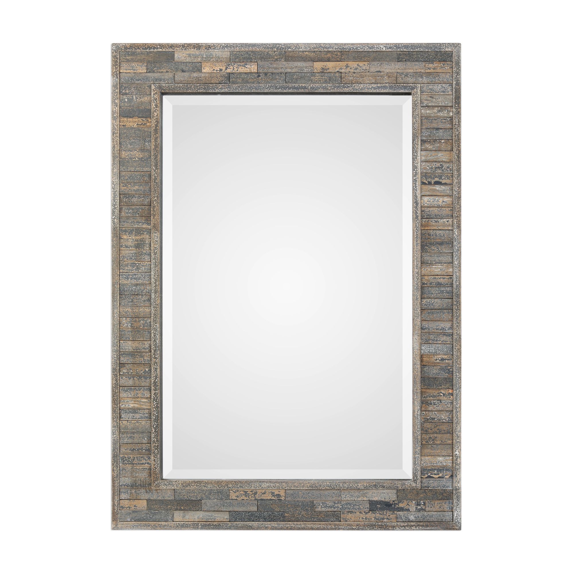 Cinnabar Road Folsom Weathered Pine Wood 27" x 37" Wall Mirror