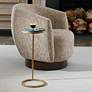 1_Cinnabar Road Gaia 10 1/4"W Gold and Green Marble Accent Table