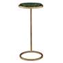 4_Cinnabar Road Gaia 10 1/4"W Gold and Green Marble Accent Table more views