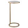 2_Cinnabar Road Gaia 10 1/4"W Gold and White Marble Accent Table