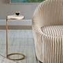 1_Cinnabar Road Gaia 10 1/4"W Gold and White Marble Accent Table